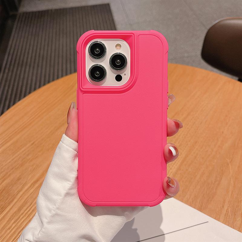 

For A25 5G Phone Case Defense 3-in-1 Monochrome Leather Candy Color Heat Dissipation A25 5G