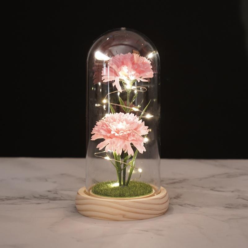 Carnation Ornament Mother's Day Valentine's Day Birthday Creative Soap Flower Ornament Night Light