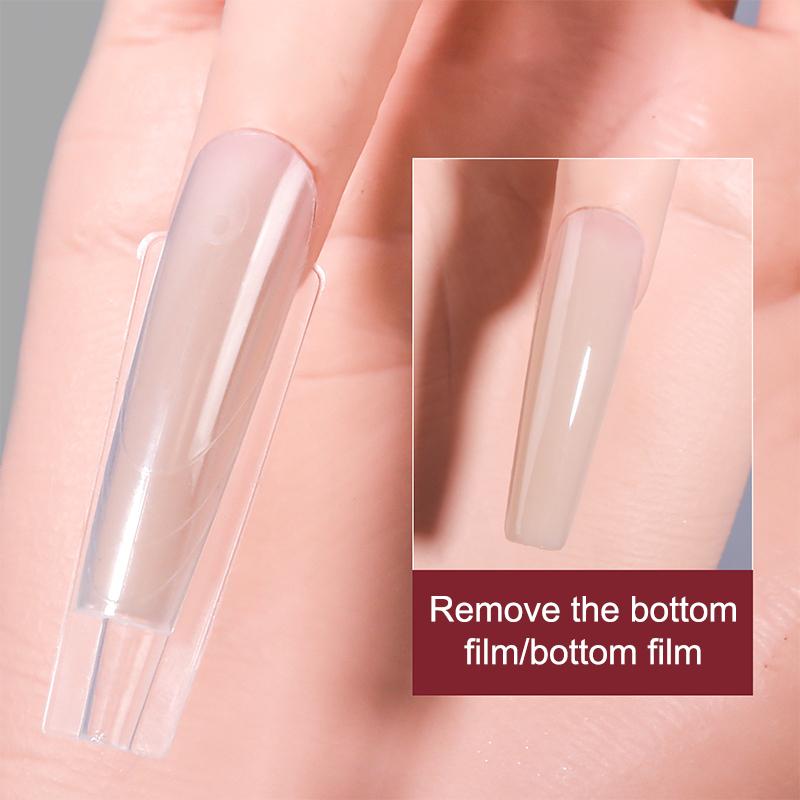 Sandwich Dual Nail Forms 240Pcs 14Size Quick Extensions-Dual Forms T-Shaped Ellipse Manicure Forms Top Mold Bottom Mold 3D