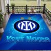 Custom Text Printed Rug Inter Milan Non Slip Floor Carpet For Home Room Decor