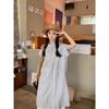 Sweet College Stacked Two-piece Suit Blue Striped Shirt Dress Lace Skirt Women