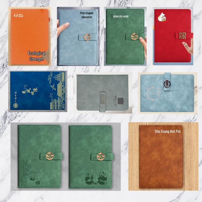 High-End Soft Leather Business Notebook with Magnetic Buckle and Custom Logo - Ideal Gift Set