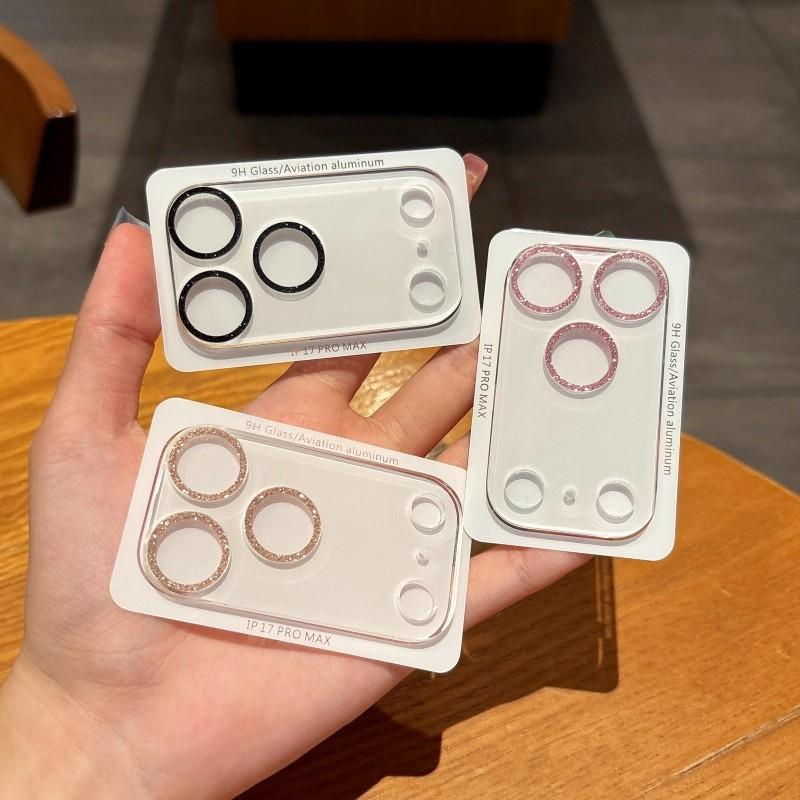 Glitter Camera Lens Screen Protector for IPhone 17 Air 16 15 14 Pro Max Plus 13 Mini Plus 16Pro 17Pro 17Air Tempered Glass Film