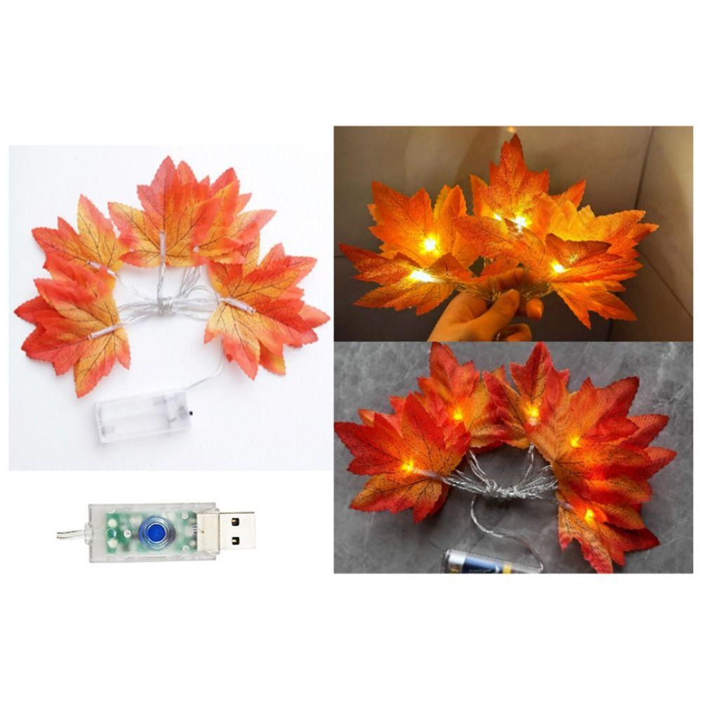 

USB-разъем в кленовых листьях освещение струн осень декоративная гирлянда праздники украшения аксессуары