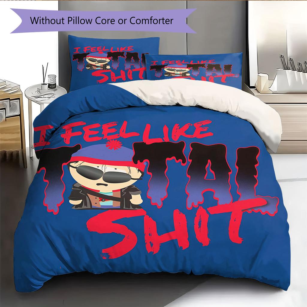 Stan South Park Pattern Bedding Home Decoration Birthday Gift ( 1 Duvet Cover + 2 Pillowcase, Without Core),fan Merchandise.