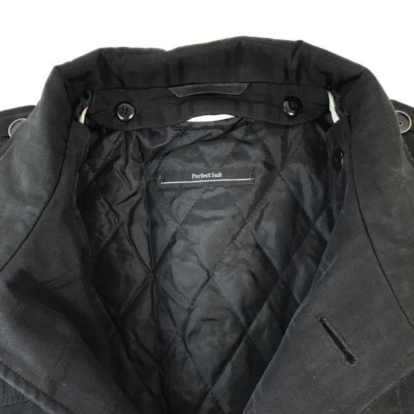 Perfect Suit Factory Stand Collar Coat Men’s LL Black Coat Jacket Jumper(USED)