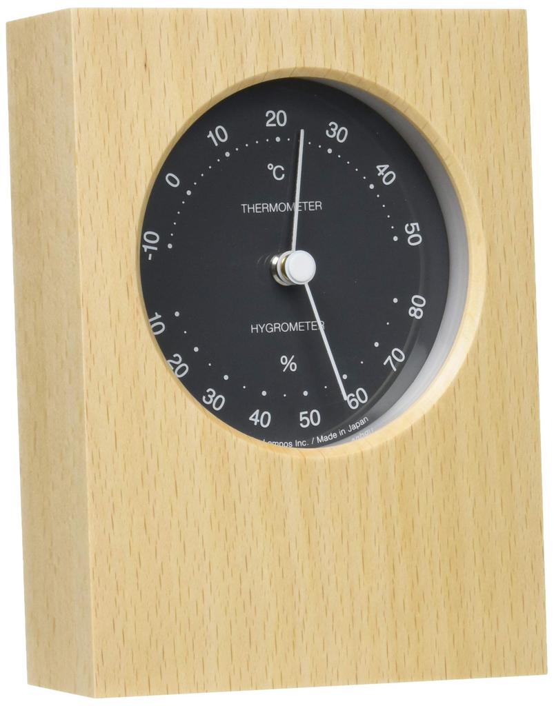Lemnos Duo PTH10-23 GY Analog Thermo-Hygrometer with Natural Wood Grain, Gray