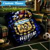 Custom Name Argen-tina Football Crest Blanket Lightweight Ideal Bedding Blanket Perfect for Travel, Camping, Living Rooms, Sofas, Christmas Gift