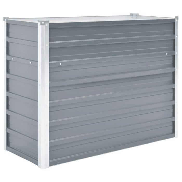 VidaXL Lit Surélevé Acier Galvanisé 100x40x77 cm Gris Jardinière Pot de Fleurs 44852