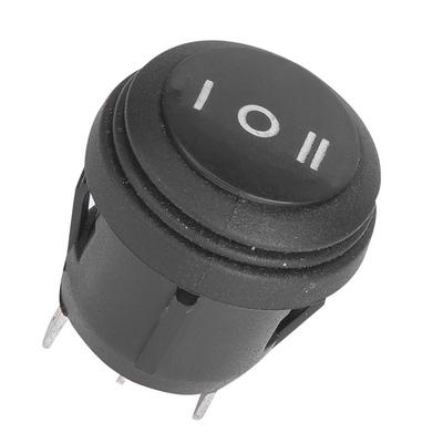 5PCS Durable Black Color Rocker Switch 3 Position 10A 125V Round Rocker Switch 3 Pin 6A 250V SPST Switch Vehicle