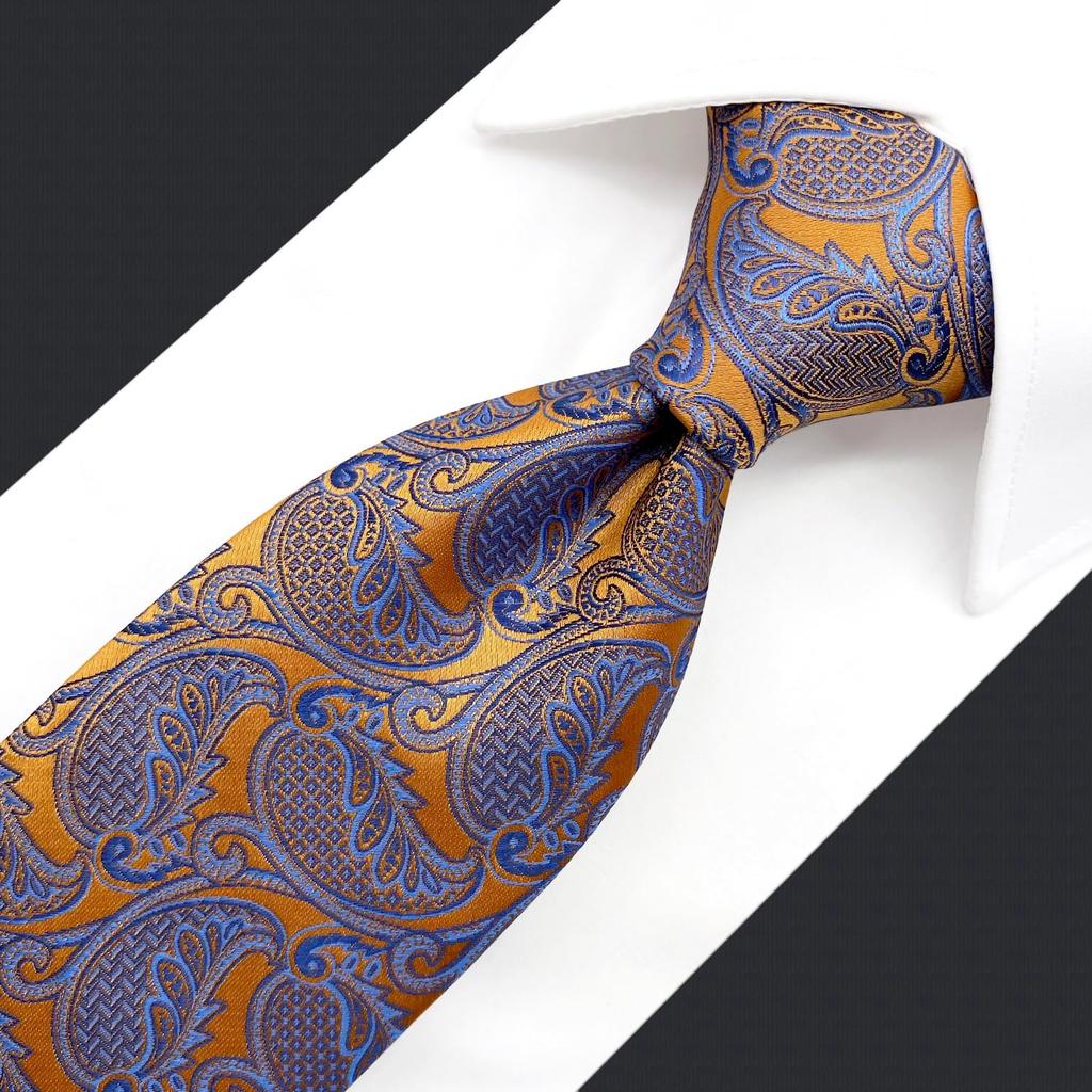 (Shlax & Wing) Shlax & Wing Golden Standard Size Men's Paisley Pattern Wedding Tie