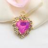 10 Pieces of 15 * 20mm Peach Heart Mocha Rhinestone Pendant, DIY Handmade Pet Necklace Accessories, Clothing, Wedding Decoration