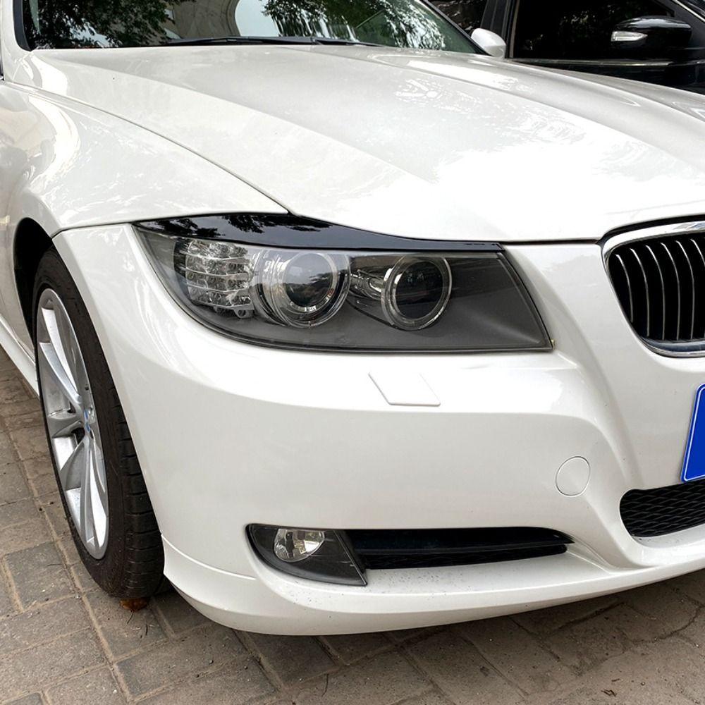 Gloss Black Headlight Eyebrows Headlamp Hood Stickers for BMW 3 Series E90 E91 2005-2012
