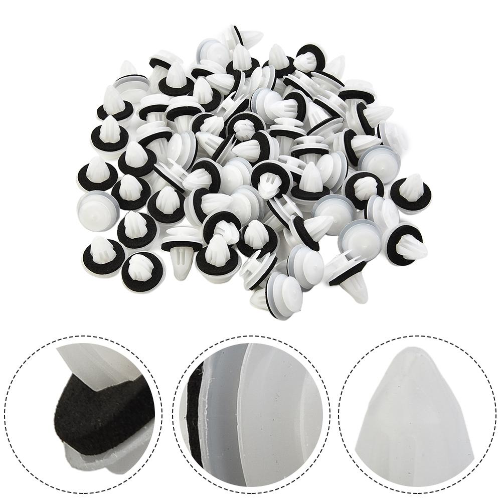 100PCS 9.9mm Bumper Clips Auto Car Hole Plastic Rivets Fastener Fender Push Pin