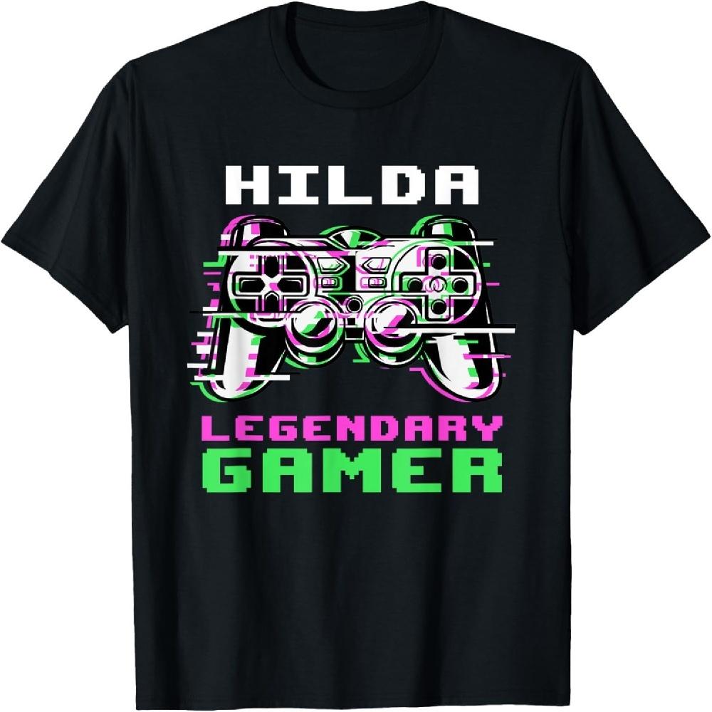 Хильда - Легендарный Геймер - Персонализированная Футболка XXXXXL чёрный