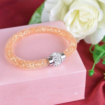 

Spring Bracelet, Multi-Color Mesh Rope, Broken Diamond Bracelet, Rhinestone Magnetic Buckle Bracelet, Bow.