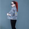 Vintage Crops Trendy Turn Down Collar Jackets Women Basic Solid Outwear Half Sleeve Denim Jacket Women