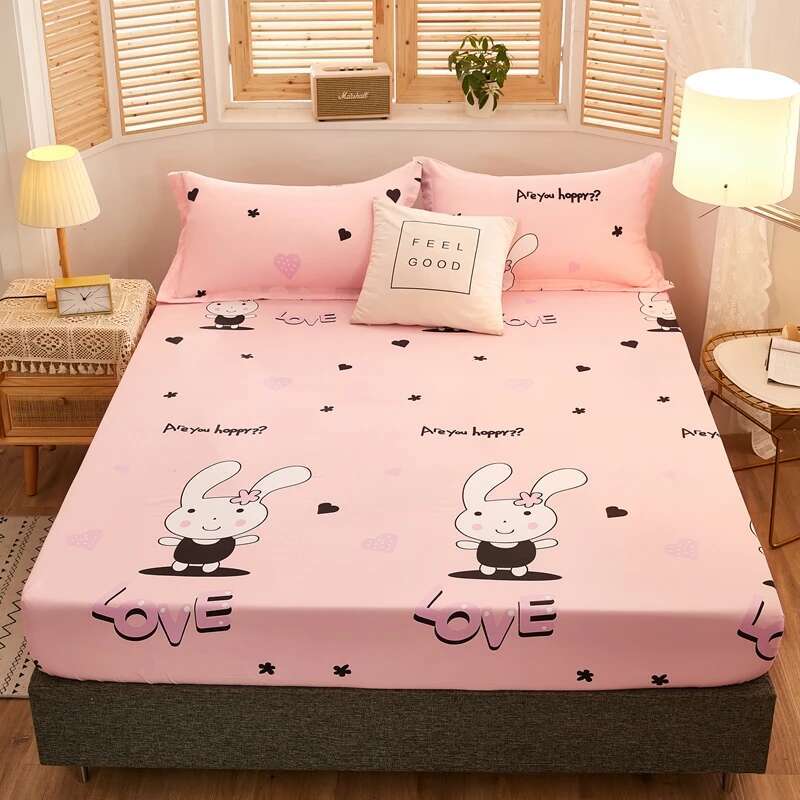 Solstice Waterproof Fitted Sheet - Cute Dinosaur Couvre Lit (Queen/King), Elastic Kids Bed Sheet (No Pillowcase)