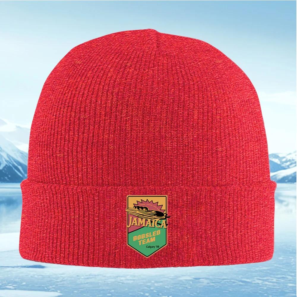 Jamaika Bobsled TeamCalgary Unisex Damen Unisex Strickmütze Beanie Pullovermütze Winter Thermisch Warm Weihnachten Outdoor Rad