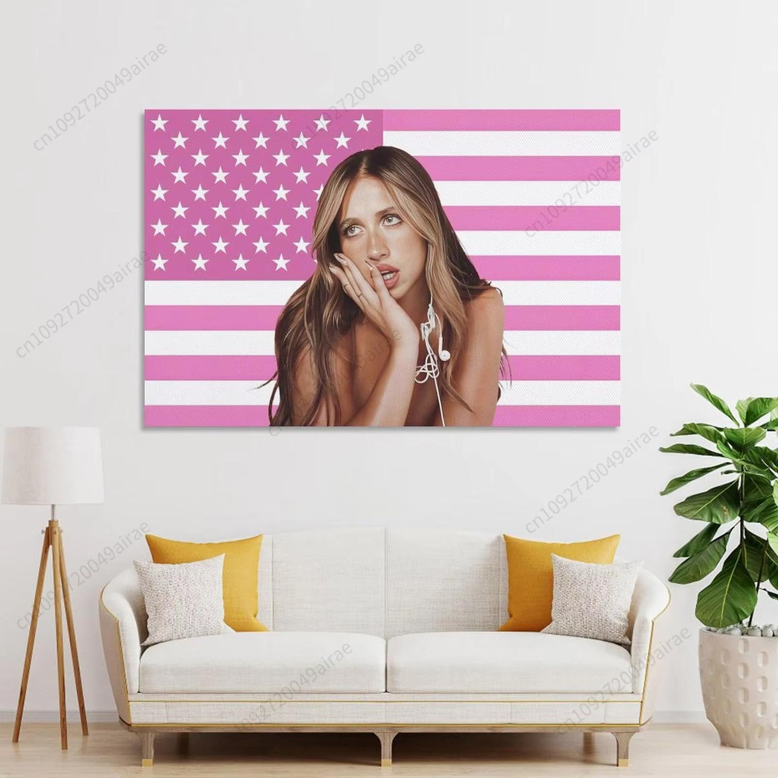 

WowTate McRae Pink American Flag Tapestry Wall Hanging Decor Aesthetic Room Bedroom Home Garden Banner 74x94cm(29x37in)