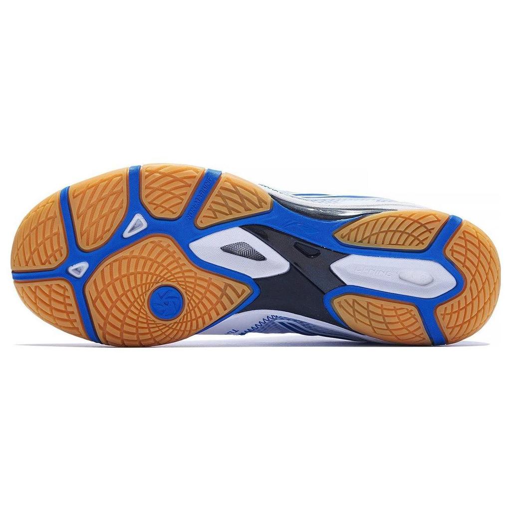 Li Ning Slip Resistant Abrasion Resistant Breathable Low Top Table Tennis Shoes Men's White Blue APPT009-1