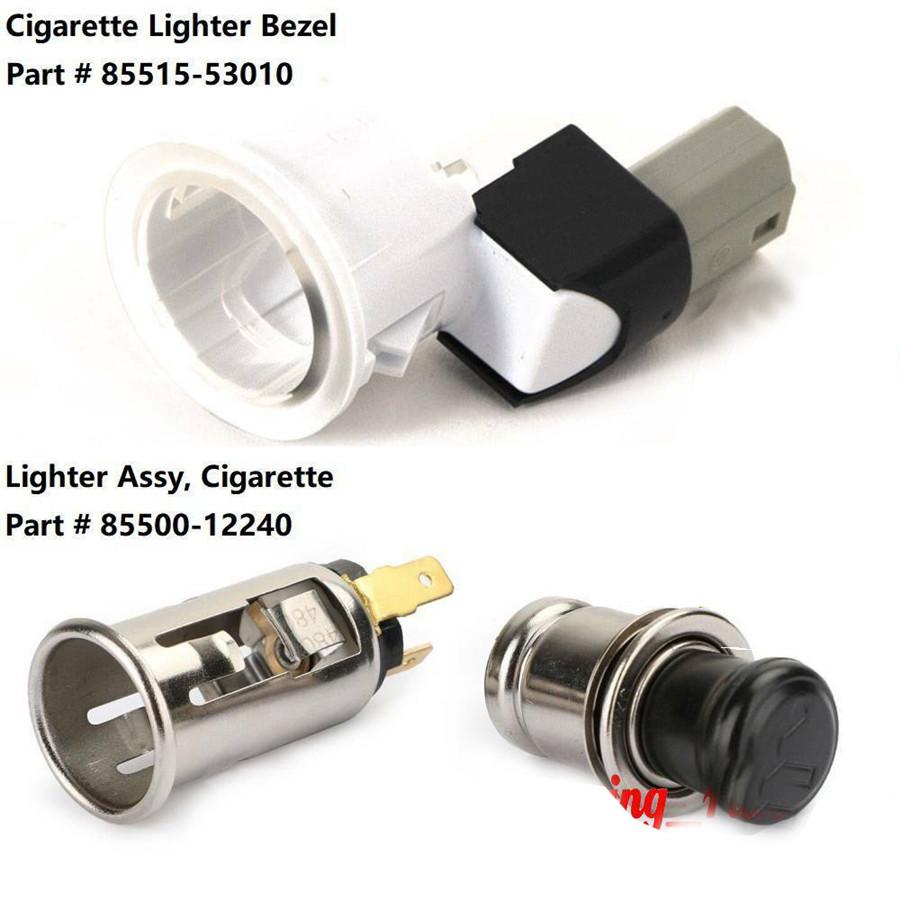Car Cigarette Lighter Assembly Socket Element & Bezel Kit For Toyota Lexus Scion