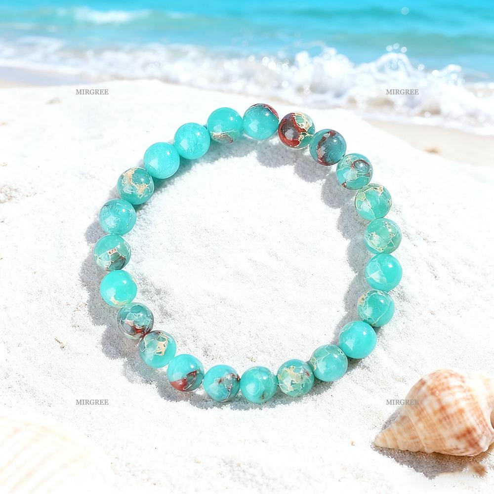 1pc Bead Bracelet, Natural Stone Handmade Elastic Jewelry,suitable for Both Men and Women,perfect for Daily Wear and Gift Giving