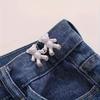 2Pcs Women Tighten Waist Button Metal Pins Clothing Accessories Adjustable Waist Clip Detachable Metal Bear Button for Skirt Pan