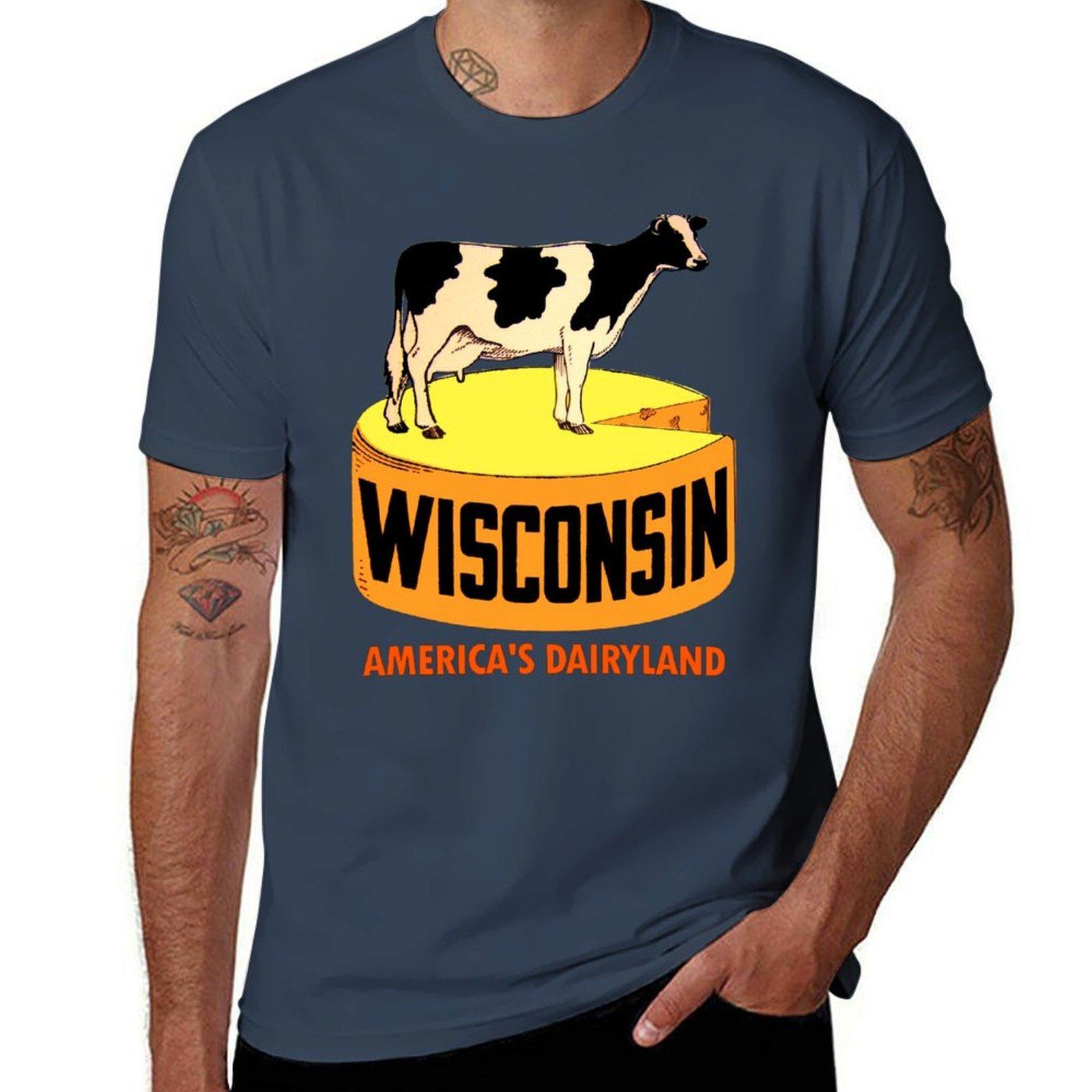 Wisconsin State Vintage Travel Decal TShirt man t shirts for men casual t shirt personalised TShirt S