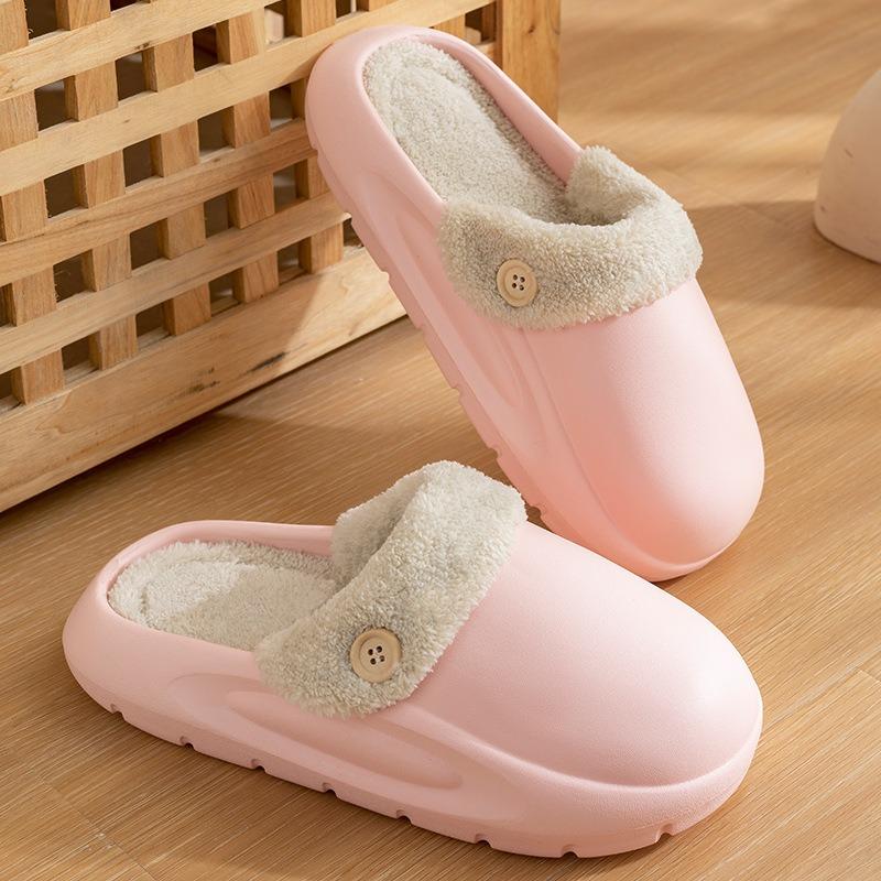 Removable waterproof cotton slippers women's autumn and winter new indoor home warm and non-slip couple outer wear cotton mop men