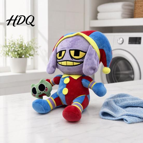 Plush Stuffed Animal Digital Circus Doll Cute Cartoon Character Toy Soft Pillow Collectible Plushie for Kids Christmas Thanksgiving Birthdays Gift