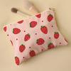 Women's Practical Corduroy Cosmetic Bag Hand Painted Letter Color Heart Print Zipper Pouch for Bridesmaid Gift
