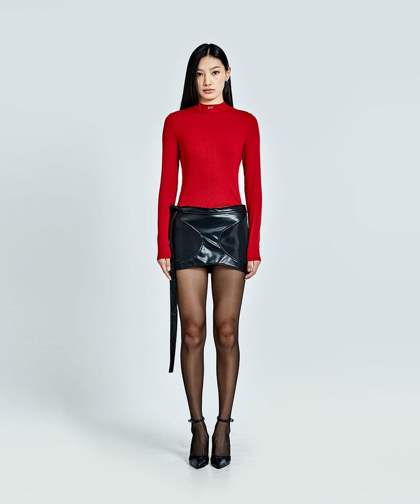 51Peosenteupoumeon Hybrid Leather Mini Skirt - Black(Woman)