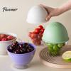Space Saving Kitchen Organizer for Vegetables Double Layer Drain Basket, Fruit And Vegetable Washing Bowl, Transparent Bowl with Holes PET Fine