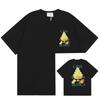 Men Women Streetwear Short Sleeve T-Shirt With Geometric Letter Print Loose Fit Cotton Tee Casual