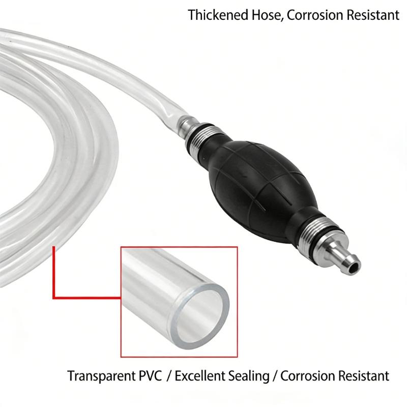 Ergonomic Hand Squeeze Oil Pump Gasolines Siphon Hose Pump For Auto HVAC Maintenance Natural Rubber Construction