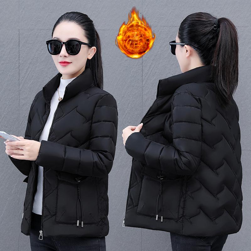 Women's Autumn and Winter Parkas – Short Coats, Zippered Stand-Collar Jackets, Full-Sleeve Thick Warm Outerwe