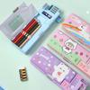 2025Double Layer Pencil Case Astronaut/Animal Design Pencil Sharpener Pencil Box Plastic With Calculator Stationery Organizer