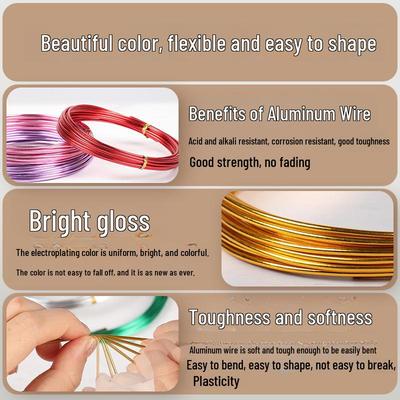 1-2mm Colored Aluminum Wire for Handmade School Crafts and DIY Projects