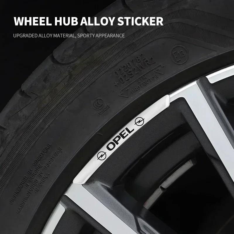4Pcs Car Wheel Hub Stickers Alloy Metal Decals For Opel Meriva Corsa Astra Vivaro Signum Insignia Mokka Adam Combo Junior