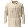 Men's Casual Solid-color Lace-up Hooded Long-sleeved T-shirt
