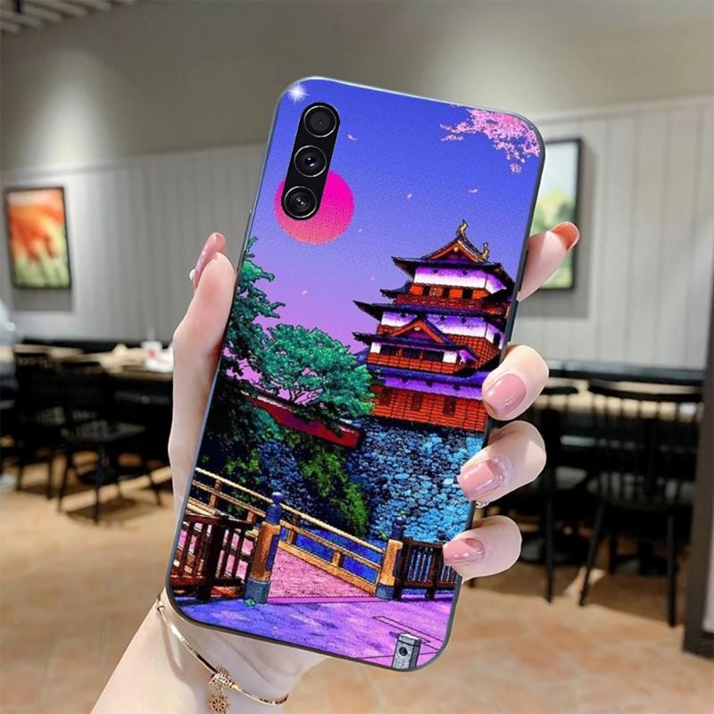 Art Pixel Estetyczne Etui na Telefon Dla Realme GT 2 9i 8i 7i Pro X50 X2 C35 C21 C20 C11 C3 Miękkie Czarne Etui na Telefon