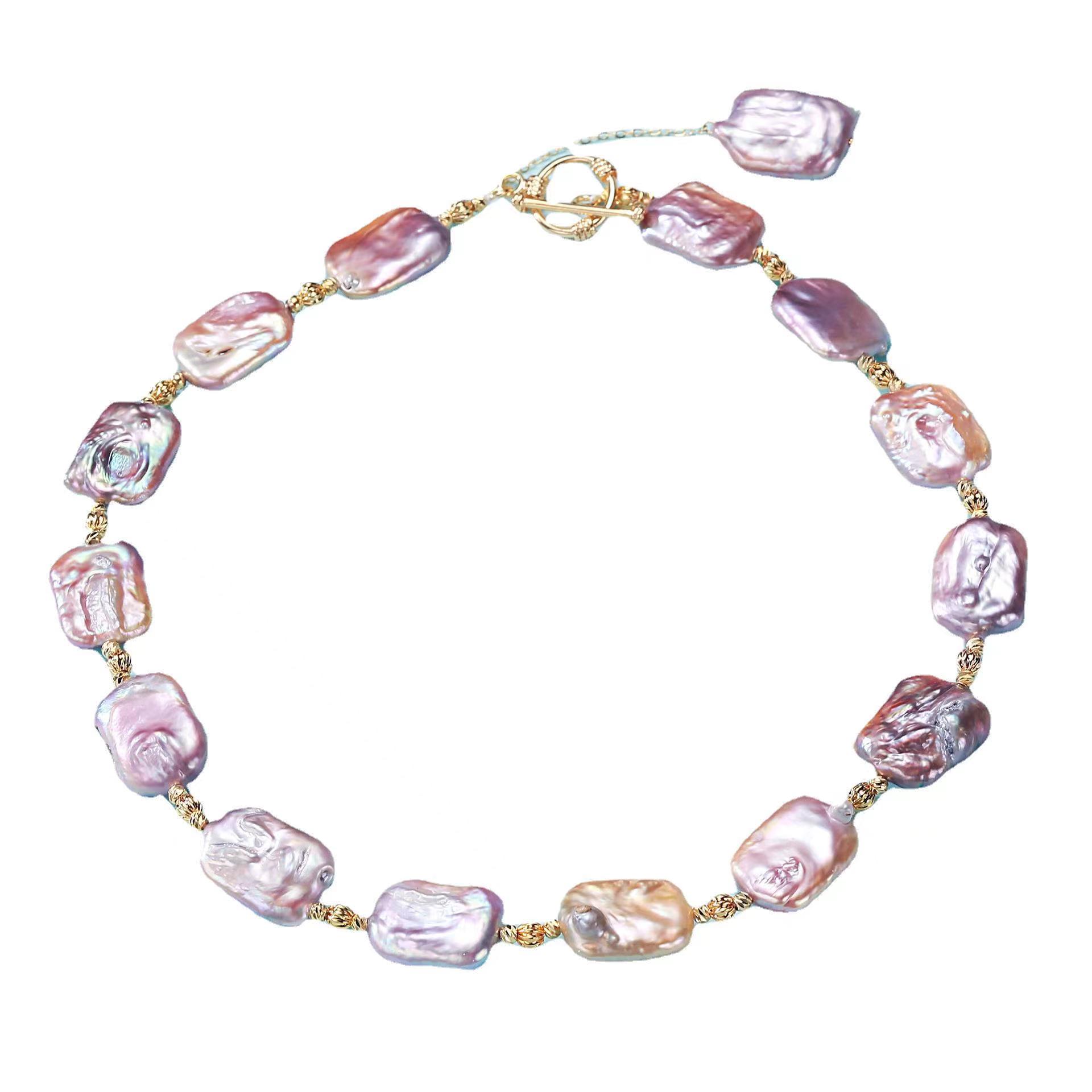 

Ожерелье из натурального пресноводного жемчуга в стиле барокко, ожерелье из жемчуга в форме капли, дизайн, преувеличенные женские ожерелья