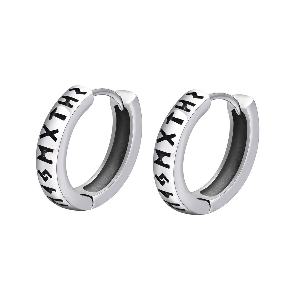 Rock Punk Celtic Knot Earrings for Men, Waterproof Stainless Steel Hoop Huggie Ear Gifts for Him Jewelry, Brincos Masculinos
