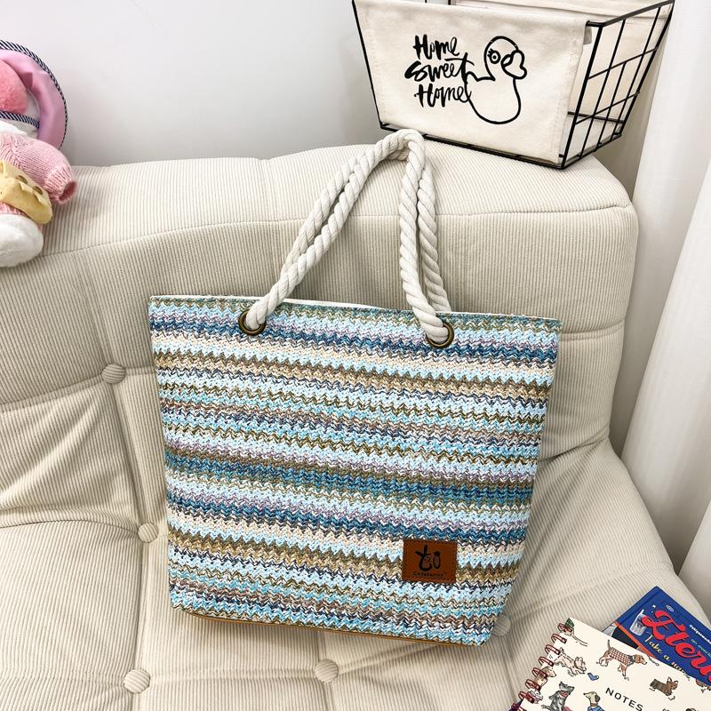 Fashionable Single-shoulder Bag Hand-held Tote Women's Bag Laid-back Style Beach Backpack