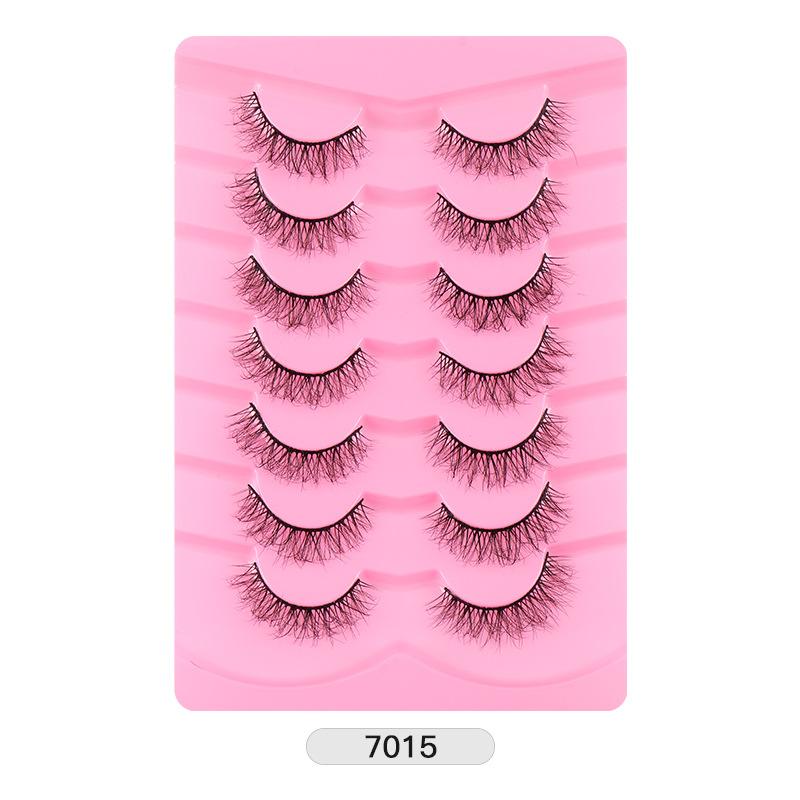7 Pairs Of Fried Hair High Imitation Mink Hair False Eyelashes Curled Thick Stage Makeup Eyelashes