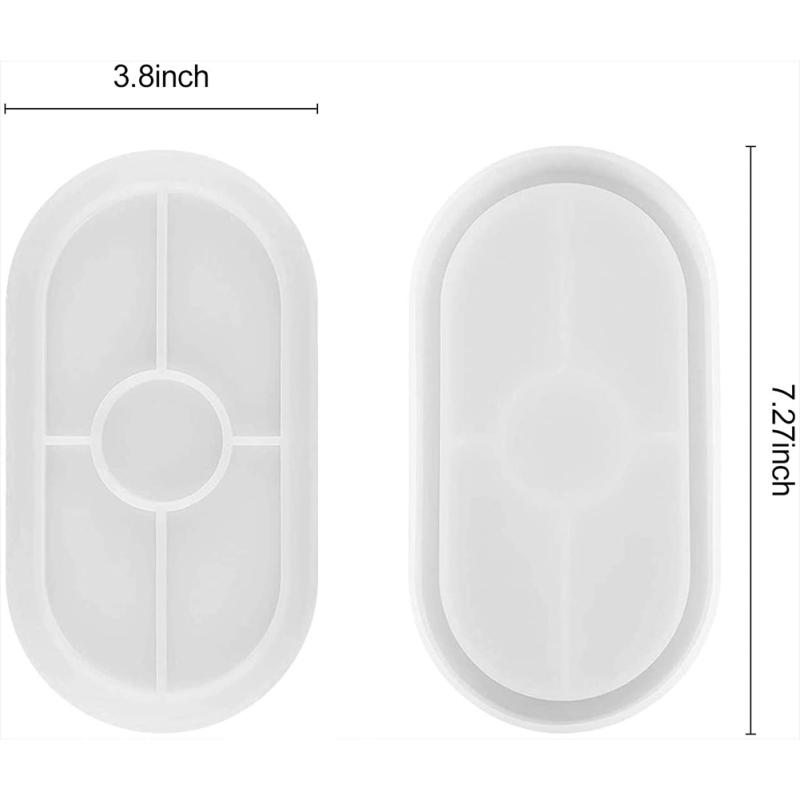 Silicone  Mold Flexible Silicone Tray Mold Good Elasticity High Tear-resistant Epoxy Resin Oval