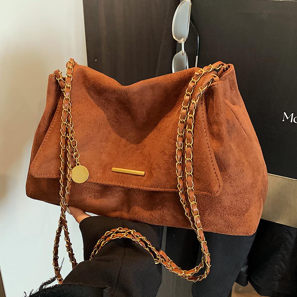 Large-capacity Tote Bag, Chain Single-shoulder Commuter Bag, Casual Retro Single-shoulder Crossbody Bag