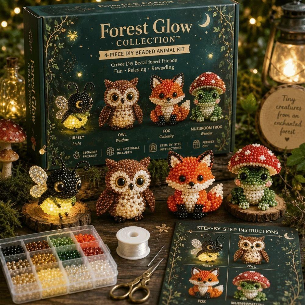 Animal Shape 3D Beaded Animal Kit Cute Design DIY Bead Craft Kit For Adults & Kids