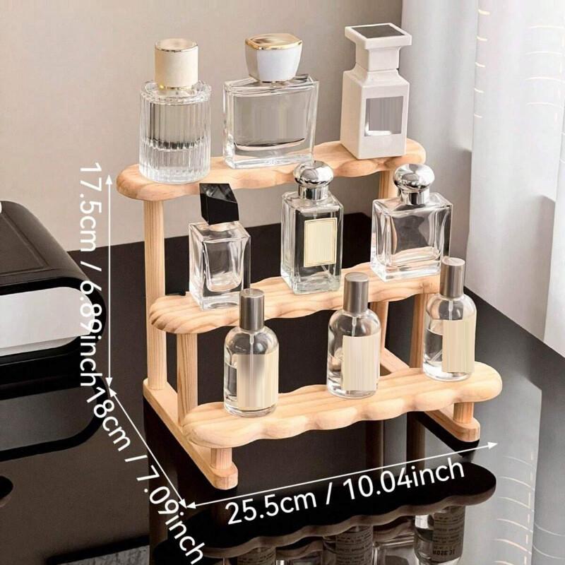 2/3 Tier Display Riser Stand Wooden Perfume Display Shelf Figure Doll Storage Rack Desktop Organizer Figure Display Case